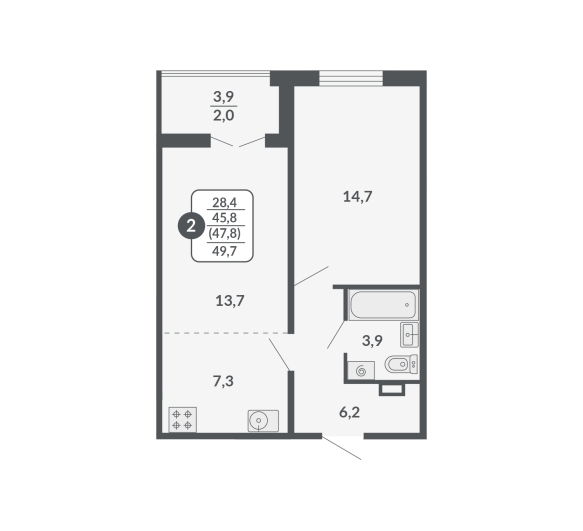 планировка квартиры 50 м2